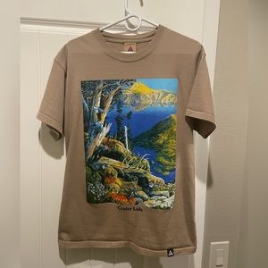 Nike ACG “Crater Lake” short sleeve t shirt. Khaki color. Used worn lightly